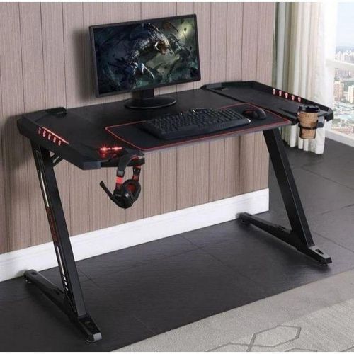 Modern Z Shaped RGB Led Lights Gaming Table 1.4Mtr