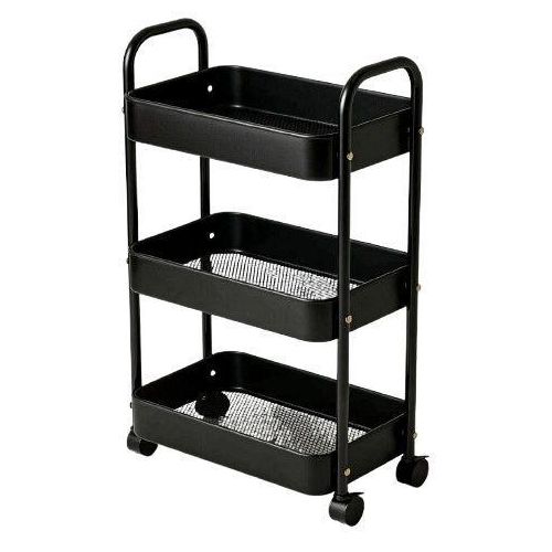 3-Tier All Metal Kitchen Utility Trolley Cart With Wheels
