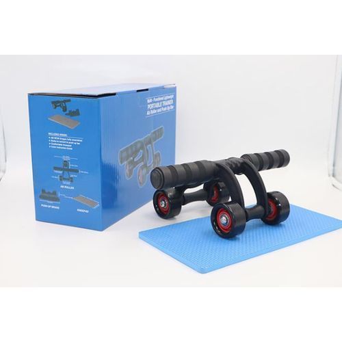Roll Max 4 Wheels Ab Roller Multifunctional Portable Trainer