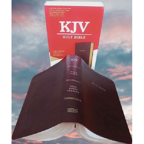 King James Version Large Print Compact End-of-Verse References,Red Letter,Concordance Leather