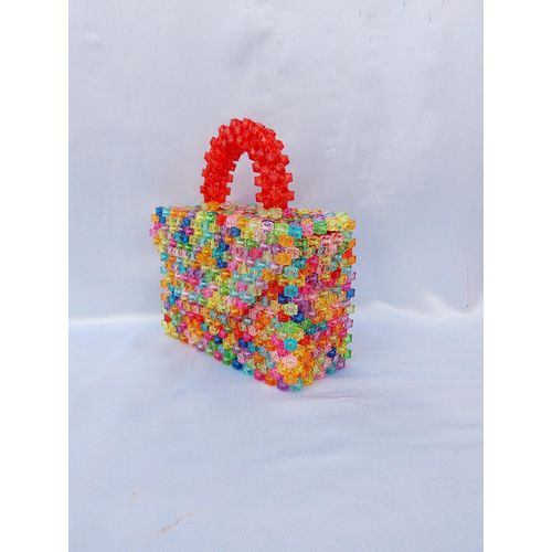 Luxury Handmade Multicolor Beaded Mini Handbag for Women – Party & Evening Bag