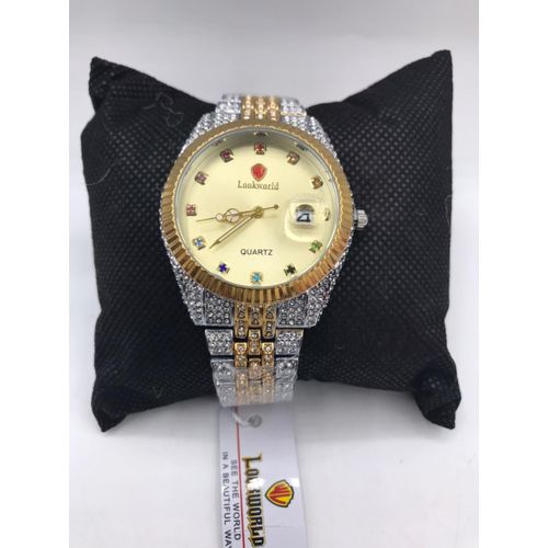 Exclusive Sophisticated Gold Iced Chain WristWatch