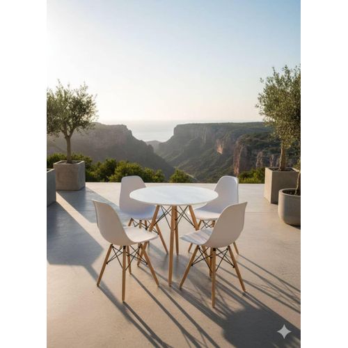 Luxury Mini Dining Table Round + 4 Sitting Chairs