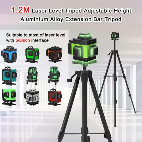 Aluminum 1.2m Laser Level Tripod For Laser Level Meter (12/16 Lines) With Carrying Bag.