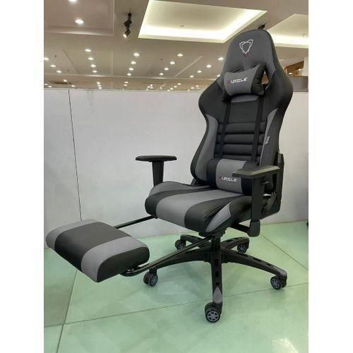 FURGLE Computer Racing Gaming Ergonomic Chair + Footrest(BLACK &GRAY)