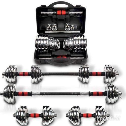 York Fitness Adjustable 20KG Dumbbells Set + 30CM Barbell Connector+ Case
