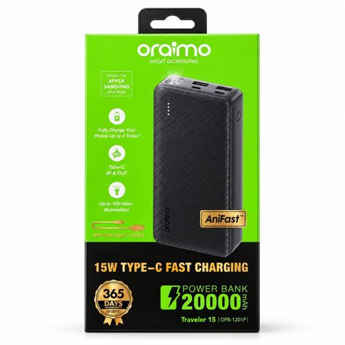 Traveler 15 20000mAH Power Bank- 15W Type-C Fast Charging