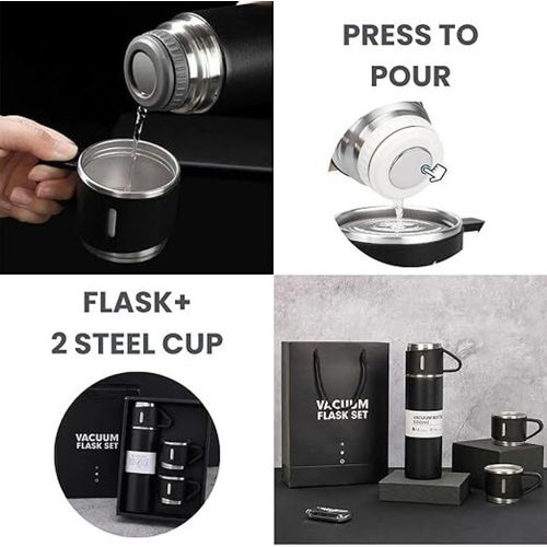 Vacuum Flask With 2 Cups Set