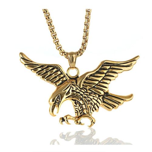 Fashionable Gold Necklace For Men Eagle Wings Pendant Jewelry