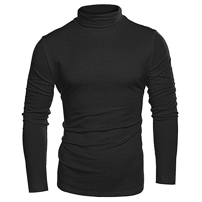 Fashion Men Turtleneck Plain T-Shirt - Black | Jumia.com.ng