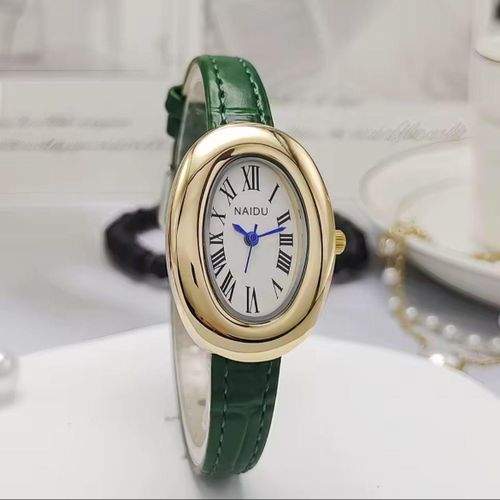 Ladies Naidu Leather Elegant Watch With Gift Box, earrings necklace, and bracelet