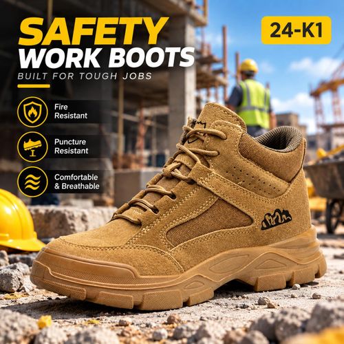 Anti-puncture safety boots for construction workers Heavy-duty protective work boots Comfortable lace-up ankle boots for daily work Safety Boots Joggers Sneaker Safety Shoes