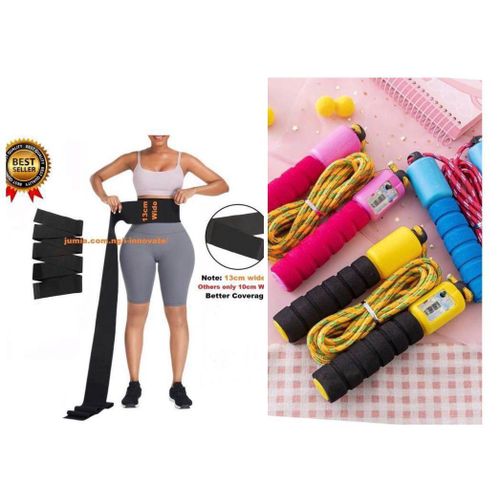 Body Shaper Women's Waist Trainer Tummy Wrap Slimming Belt And Skipping Rope