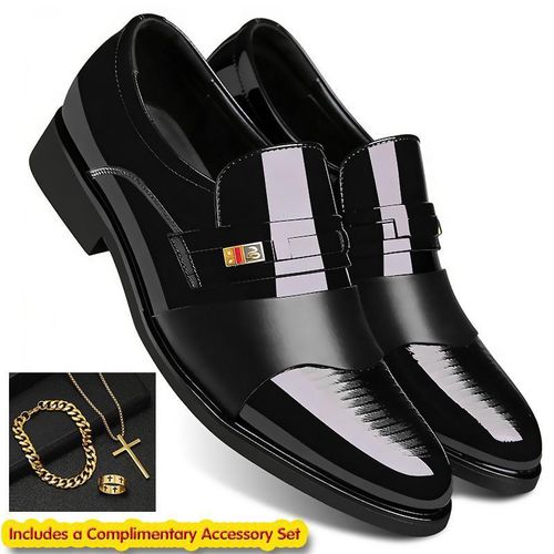 Men's Dress Shoes Dad Shoes Elegant Business Shoes Casual Wedding Black