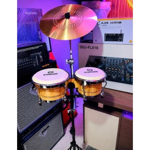 Professional Kings Drum Set With Cymbals Stand Wood Finish Percussion