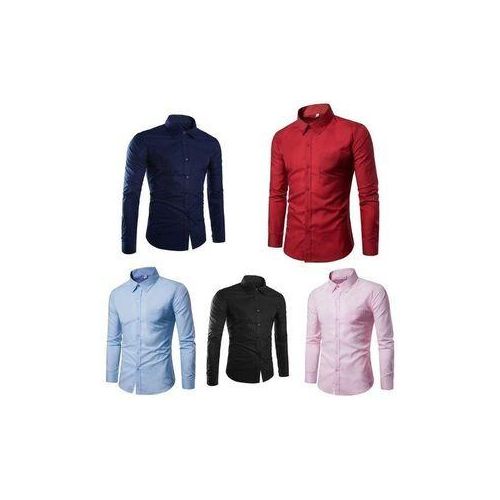5 In 1 Men's Plain Long Sleeve Shirts