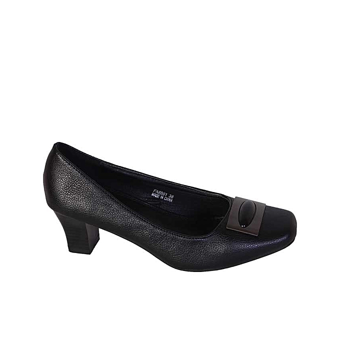 Faerbite Ladies Mid- Heel Cover Shoe - Black | Jumia NG