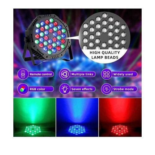 36-LED RGB Par Light – DJ Stage Lighting with Remote Control, 7 Effects & Strobe Mode