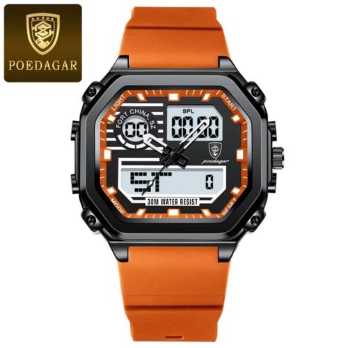 Sophisticated & Highly Mechanical Digital & Analog Rubber Strap Wristwatch