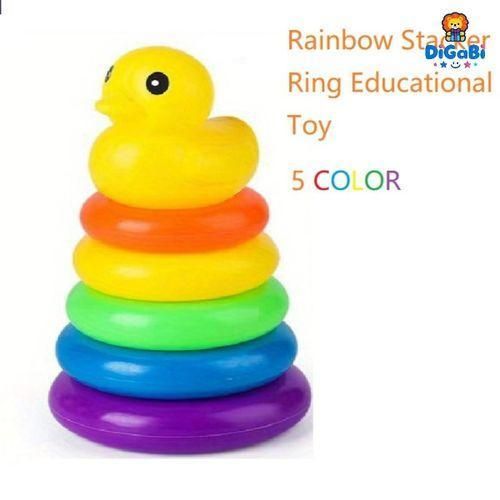 Digabi Stacking Toys Rainbow Duck Stacking Tower Puzzle Toys (Randomly Color) Christmas Halloween Gifts