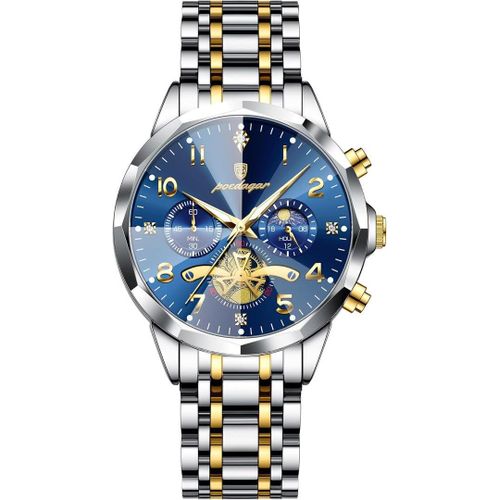 Luxury Chronograph Men’s Wristwatch – Elegant Analog Designer Silver/God Watch with Premium Quality