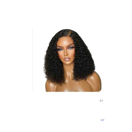 Super soft pixie curls wig with 4x4 closure natural color 14 inches with 1 free headband