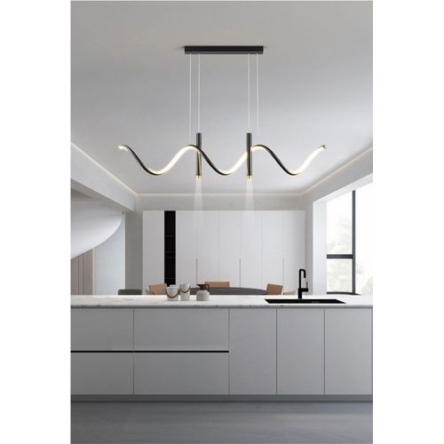 Modern Wavy Line / S-Curve LED Linear Pendant Light (Minimalist Wave Chandelier)