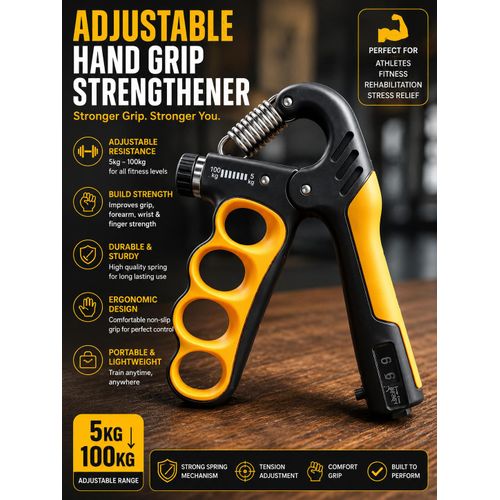 Adjustable Hand Grip Strengthener – 5kg to 100kg Resistance Trainer