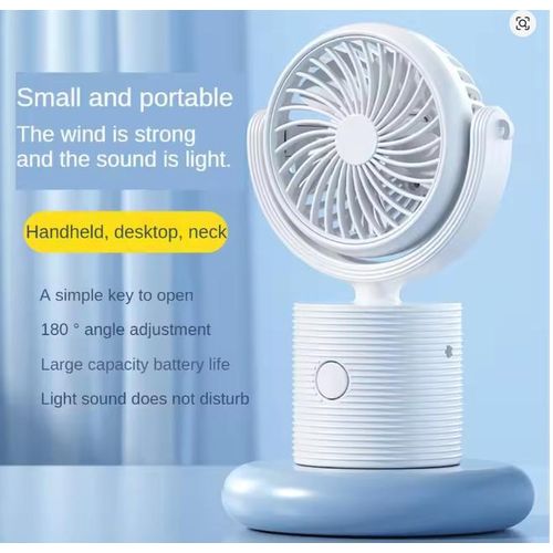 Portable Handheld Fan 3-in-1 – Small USB Rechargeable Mini Fan with 180° Adjustable Head, Quiet Personal Cooling Fan for Desk, Travel, Office, Outdoor, Neck Wear – Lightweight & Battery Operated