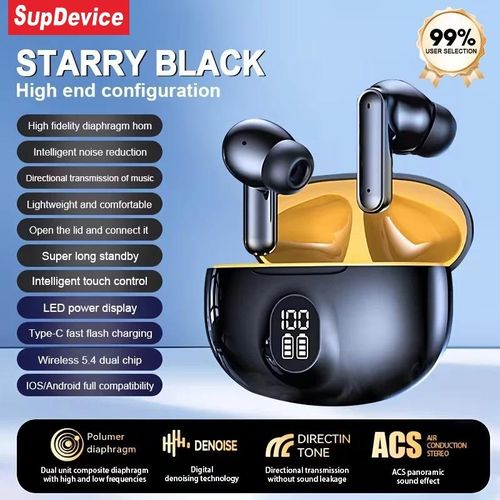 Ear True Wireless Earbuds with Long-Lasting Battery, High-Fidelity Stereo Sound, Noise Cancellation, Wireless Connectivity, Volume Control, , BlackUSB Charging, Dual Mic, Ideal for Gaming - Anime Theme, Black