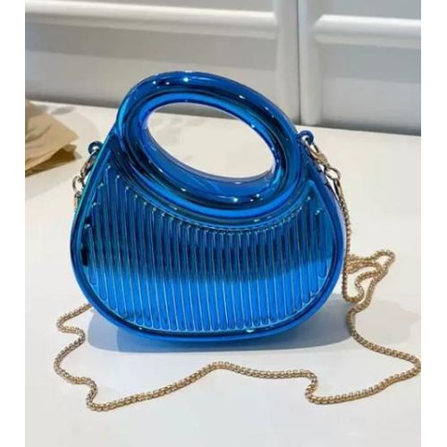 SMALL Ladies Acrylic 003 Dinner Purse- Blue