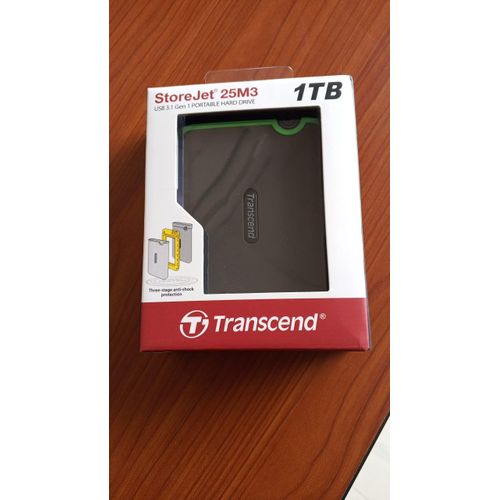 Storejet 25M3 1TB Hard Drive USB 3.1 Portable Hard Drive with 3 stage anti shock protection.