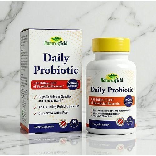 Daily Probiotic 1.85 Billion CFU - 500mg Complex - Helps Maintain Digestive & Immune Health - Aids Healthy Probiotic Balance - Dairy, Soy & Gluten Free - 60 Capsules - Dietary Supplement