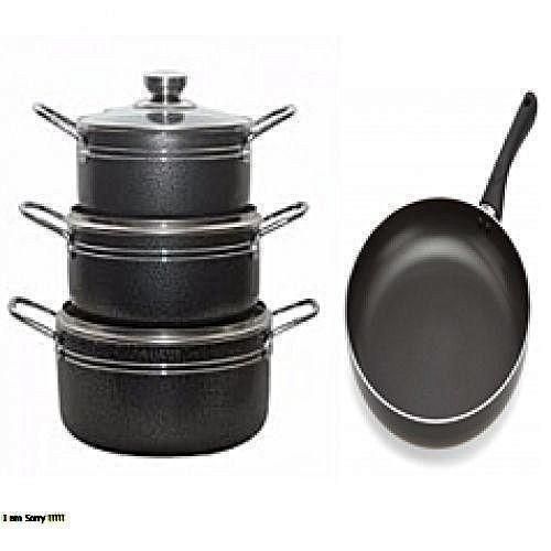 3 Sets High-Quality Non-Stick Cooking Pot With Fry Pan