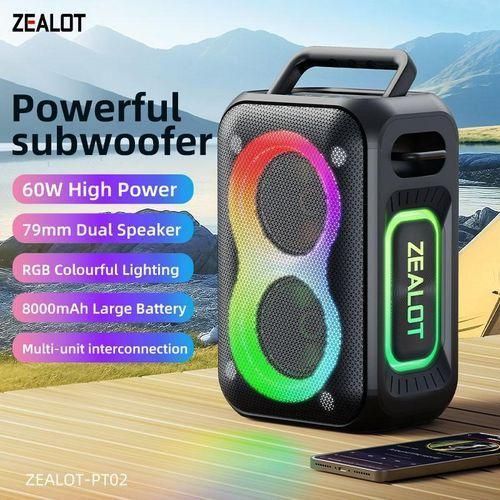 PT02 Portable Wireless Speaker 8000Mah High Power 60W Audio for Party Outdoor
