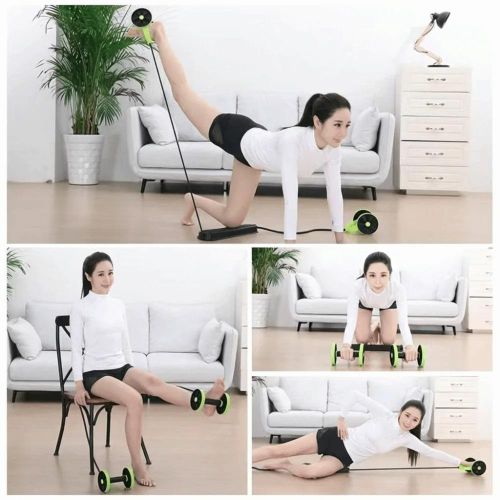 Abdominal Roller With Knee Pad And Resistance Bands High-Performance Exercise