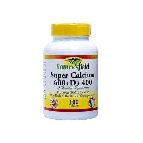 Super Calcium 600mg + D3 400IU - 100 Tablets
