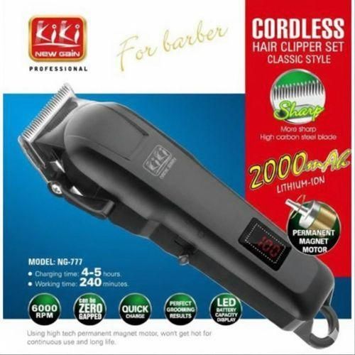 KIKI Professional Cordless Hair Clipper Set NG-777 – 2000mAh Lithium Battery Barber Trimmer