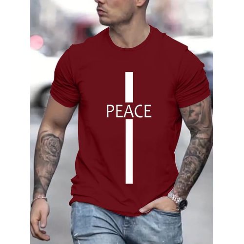 MENS Quality Single Round Neck T-shirt With Design Peace