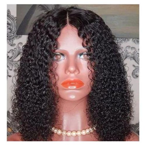 Newest pissy curly hair wig with 2 by 4 T closure natural color 14 inches