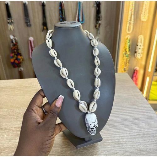 Handmade shell pendant skull Necklace men