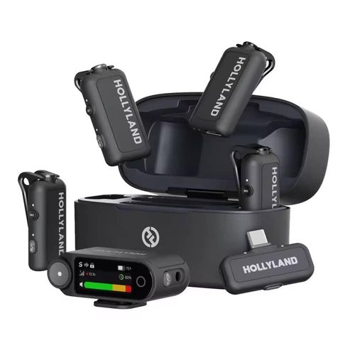 Hollyland Lark1 MAX 2 Combo 4-person Version Wireless Lavalier Microphone for iPhone/Camera/Android, AI Noise Cancelling, 32-bit Full-Chain Audio, 340m Transmission ( 2TX + 4RX + Charging Case)