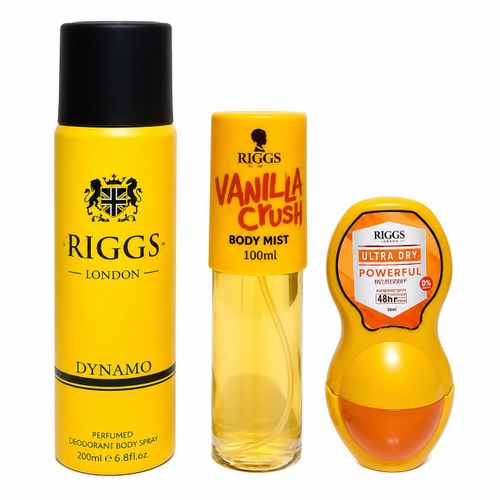 Dynamo body spray+ultra tag roll on &Lasgidi vanilla crush