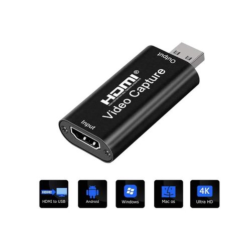 Original 4K USB 3.0 and 2.0 Video Capture Card HDTV 1080P 60Hz HD Video Recorder Grabber For PS4 TikTok, Youtube, Facebook, Church, Office, Podcast, PS4 & 5 OBS Video Recording and Live Streaming, Easy Worship, PC, MacBook and Phone