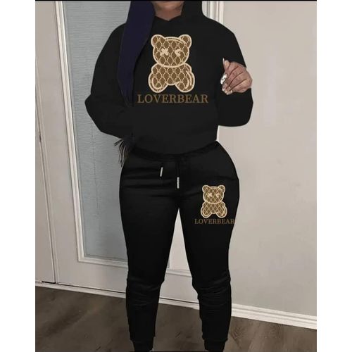 Loverbear Black Hoodie and Jogger Set Made in NG