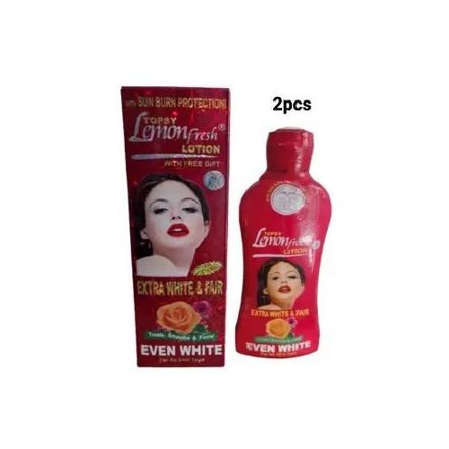 Topsy-Lemon Fresh Extra White & Fair Body Lotion 300ml-2 Piece.