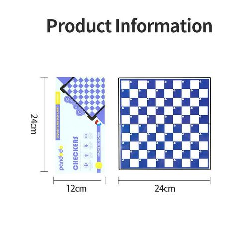 Magnetic Folding Checkers Set Waterproof Portable Plastic Board Game for Kids & Family