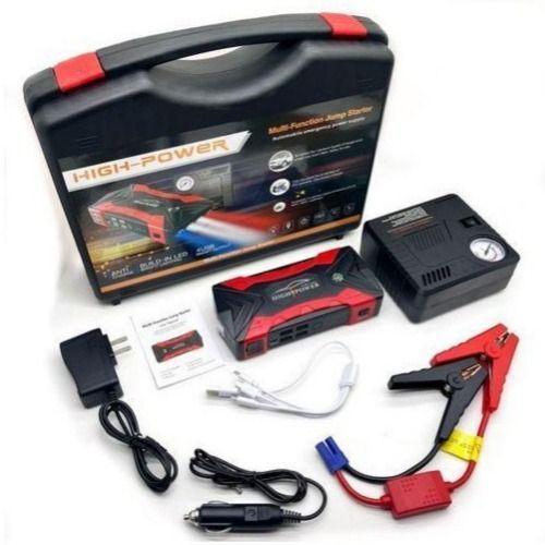 High Power 12V Lightweight Car Jump Starter, Tyre Inflator, Power Bank, Emergency LED Light 99800mAh