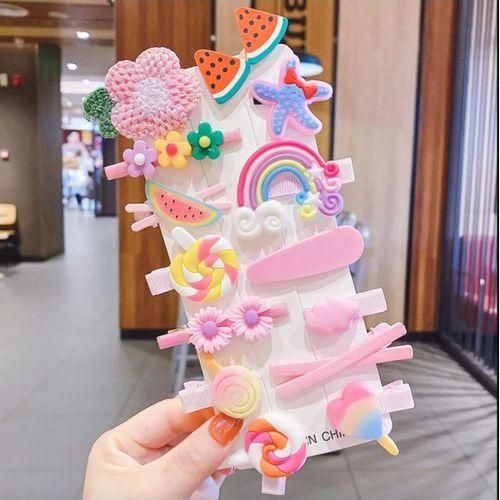 14pcs Rainbow Ice Cream Hair Clips Set Baby Hairpin For Kids Girls Toddler Barrettes Hair Accessories
