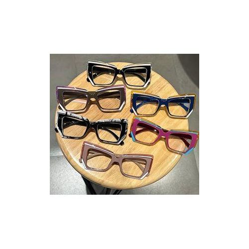 1pcs Cat-eye Glasses with Geometric Frames, Clear Lenses